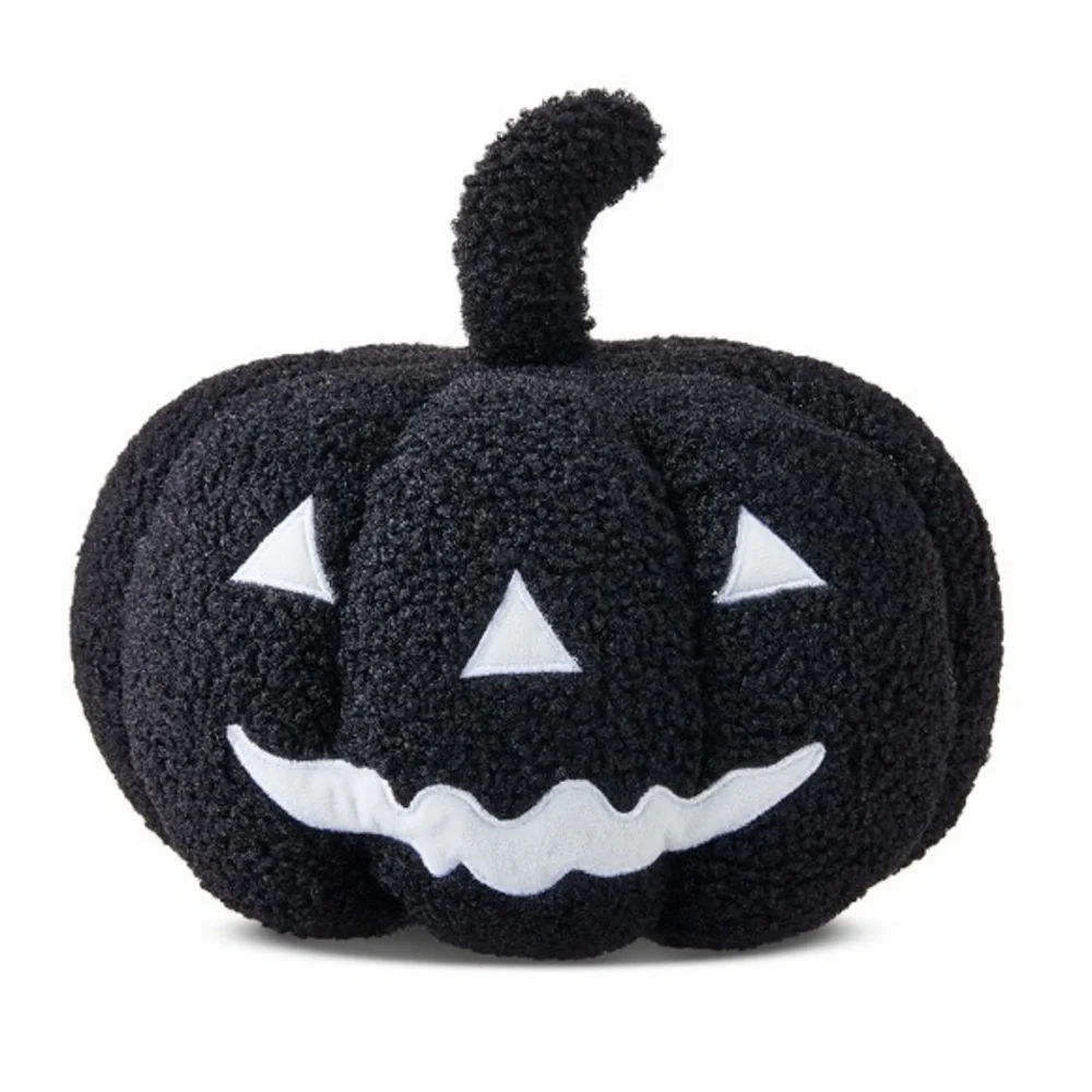 NWT. WAY TO CELEBRATE Black Plush Pumpkin Pillow